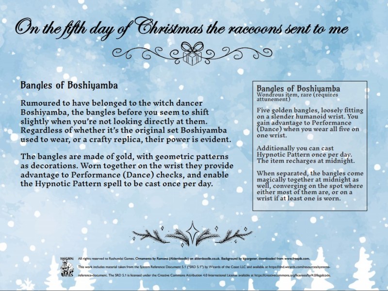 D12 Days of Christmas, day&nbsp;5